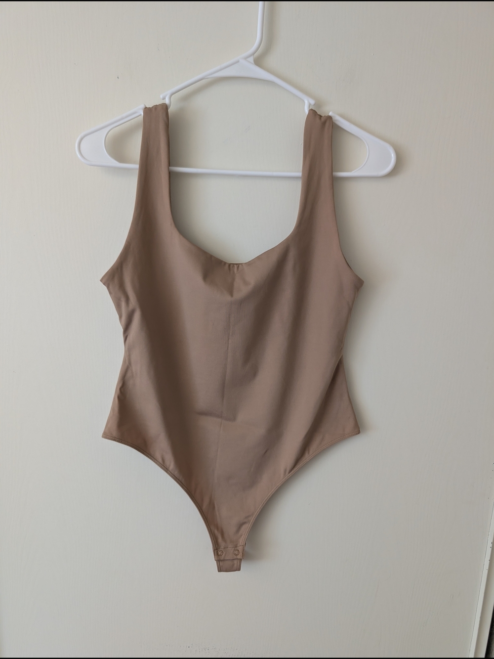 BYLT Basics Womens Large Brown Bodysuit Activewear Athleisure Minimalist Neutral